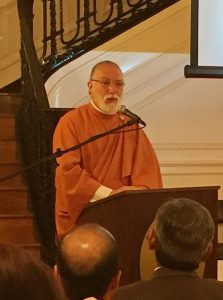 Brother Vishwananda introducing film at Embassy DC