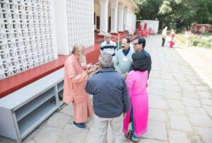 Swami Nityananda meets devotees.