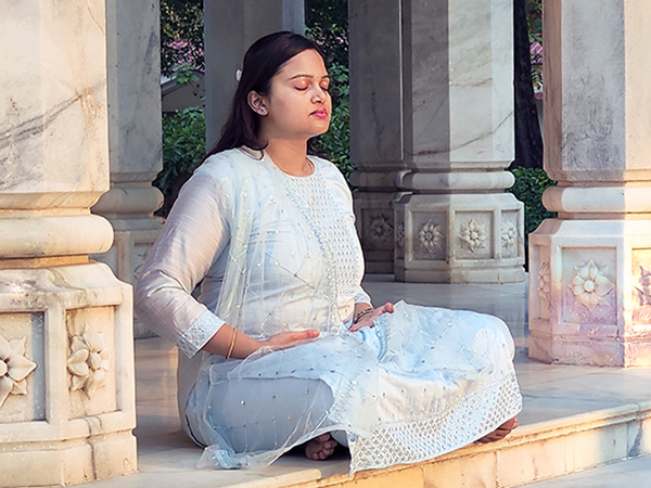YSS Events on World Meditation Day – Devotee Meditating Featured Image