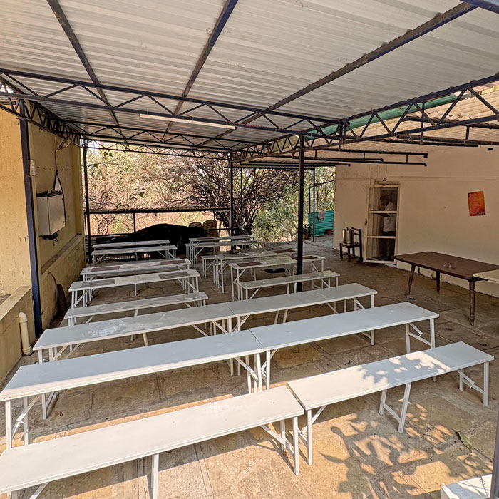 YSS Pune Retreat – Covered Dining Area