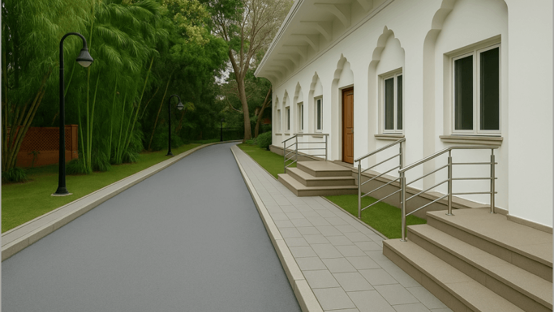 Rendering of the cement concrete road…