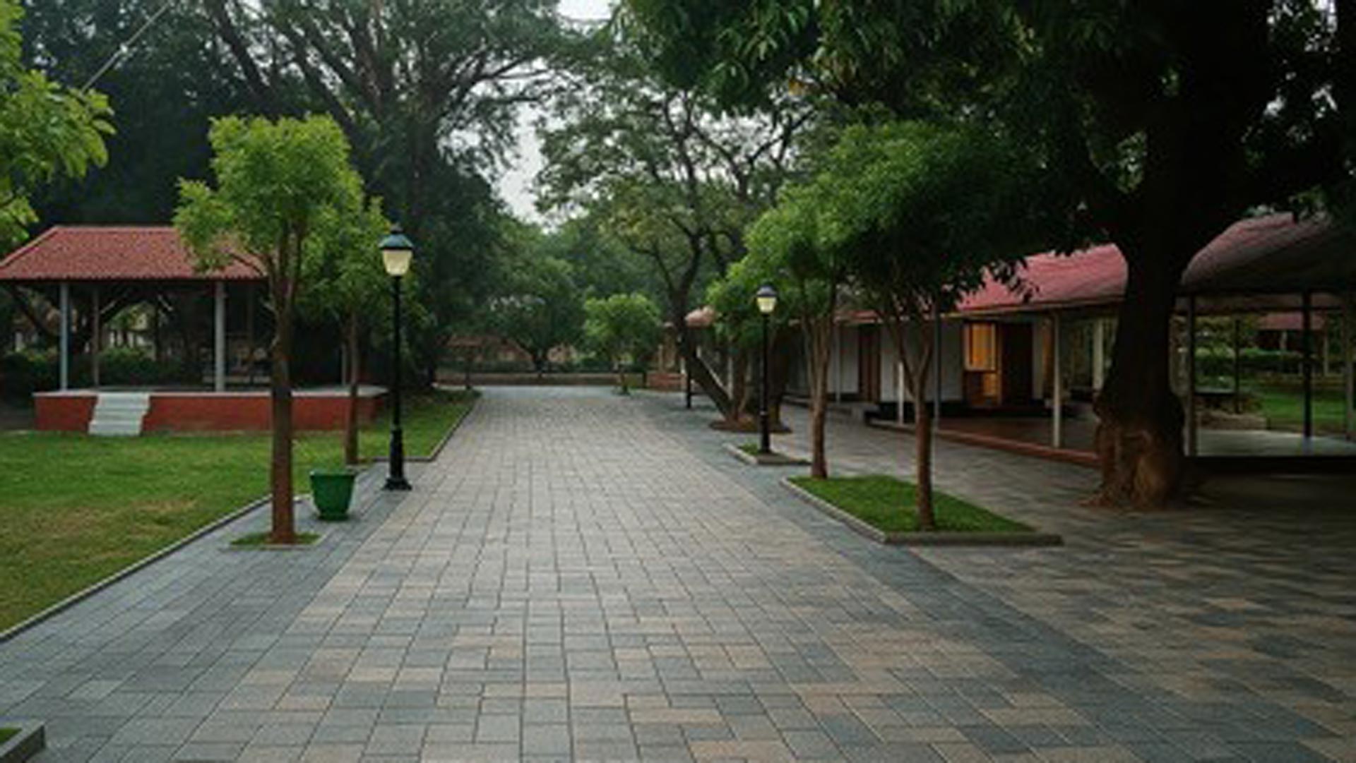 And paved road going towards Shiva Mandir.