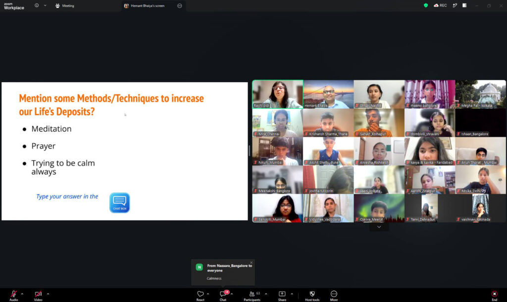 YSS OTRS Monsoon Edition 2026 - Teens Engagement in Various Online Sessions