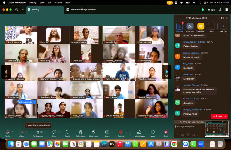 YSS OTRS Monsoon Edition 2026 - Teens Engagement in Various Online Sessions