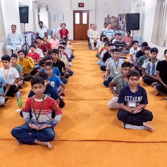 YSS Noida Ashram – Boys' Camp Group Meditation