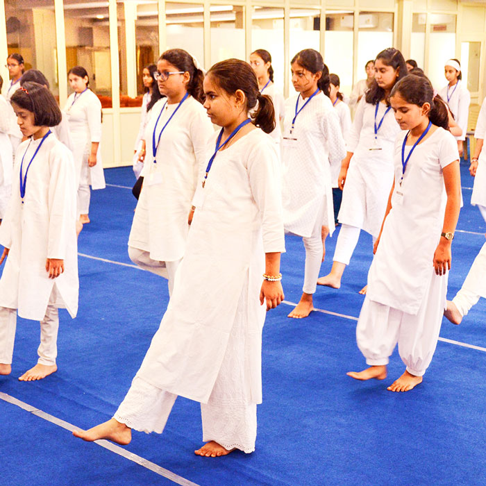 YSS Noida Ashram – Girls' Camp Energization Exercises