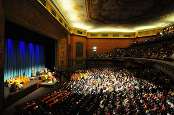 Jam packed auditorium during Daya Mata memorial service